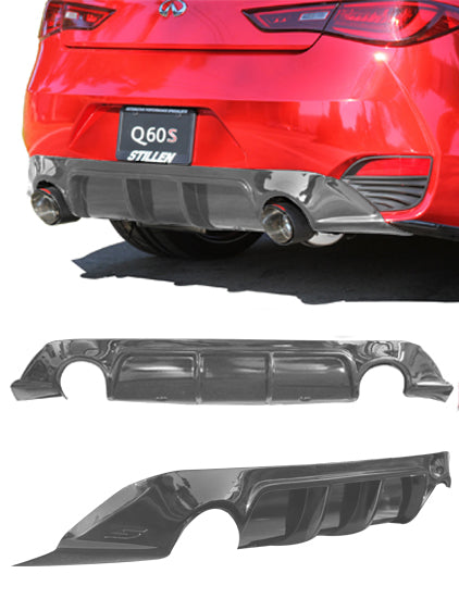 2017-2022 Infiniti Q60 3.0T Rear Diffuser Unpainted - KB11235 | Performance Upgrade for Sporty Styling & Aerodynamics