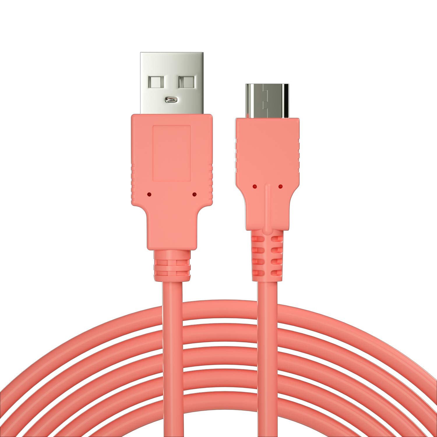 ECHZOVE Fast Charging Cable for Nintendo Switch & Pro Controllers - 4.92ft Coral USB-C Cable | Perfect for Gaming Sessions, Travel & Home Use