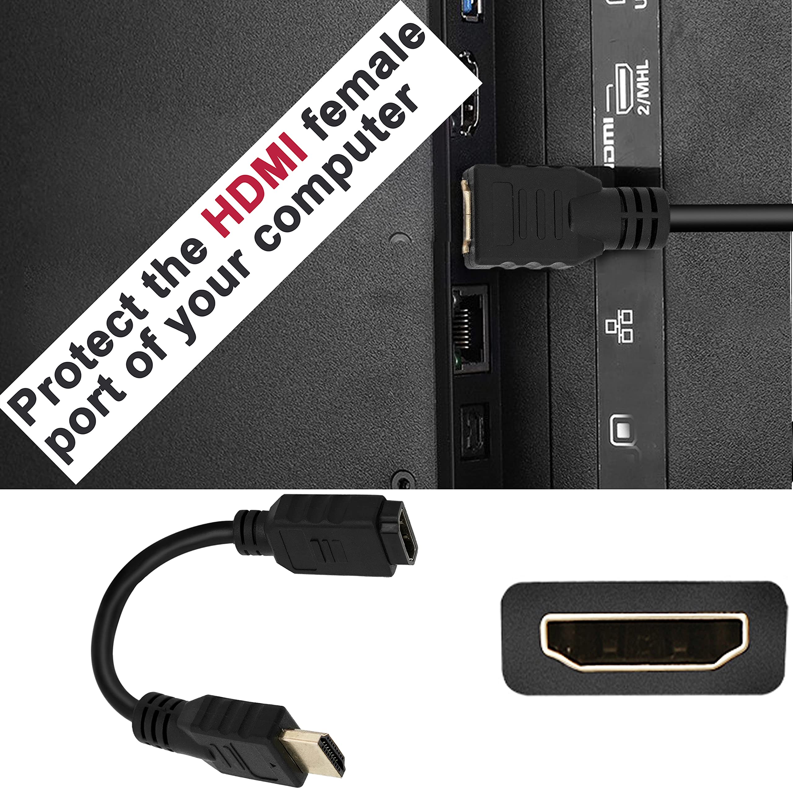 Storite 10cm-100mm High Speed HDMI Male to Female Swivel Adapter Cable - 4K 60Hz HDMI Extension Cord for TV, Monitor, Laptop, Gaming Console - Flexible Rotating Connector for Home Theater & Office Setup (Black)