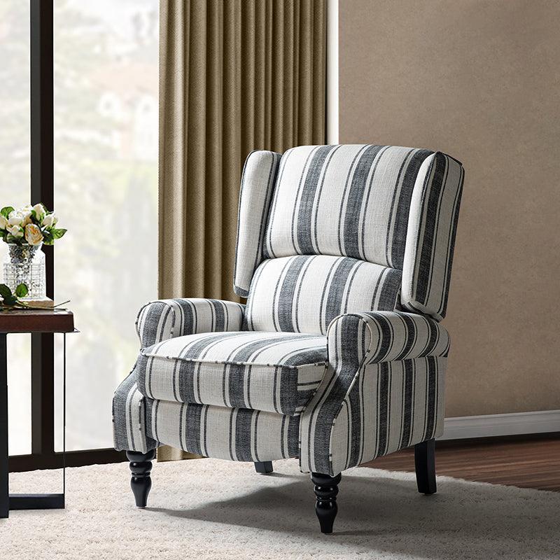 Erdeni Upholstered Manual Wingback Recliner Chair - Comfortable Living Room Armchair with Smooth Reclining Mechanism - Perfect for Home Theater, Reading Nook & Relaxation