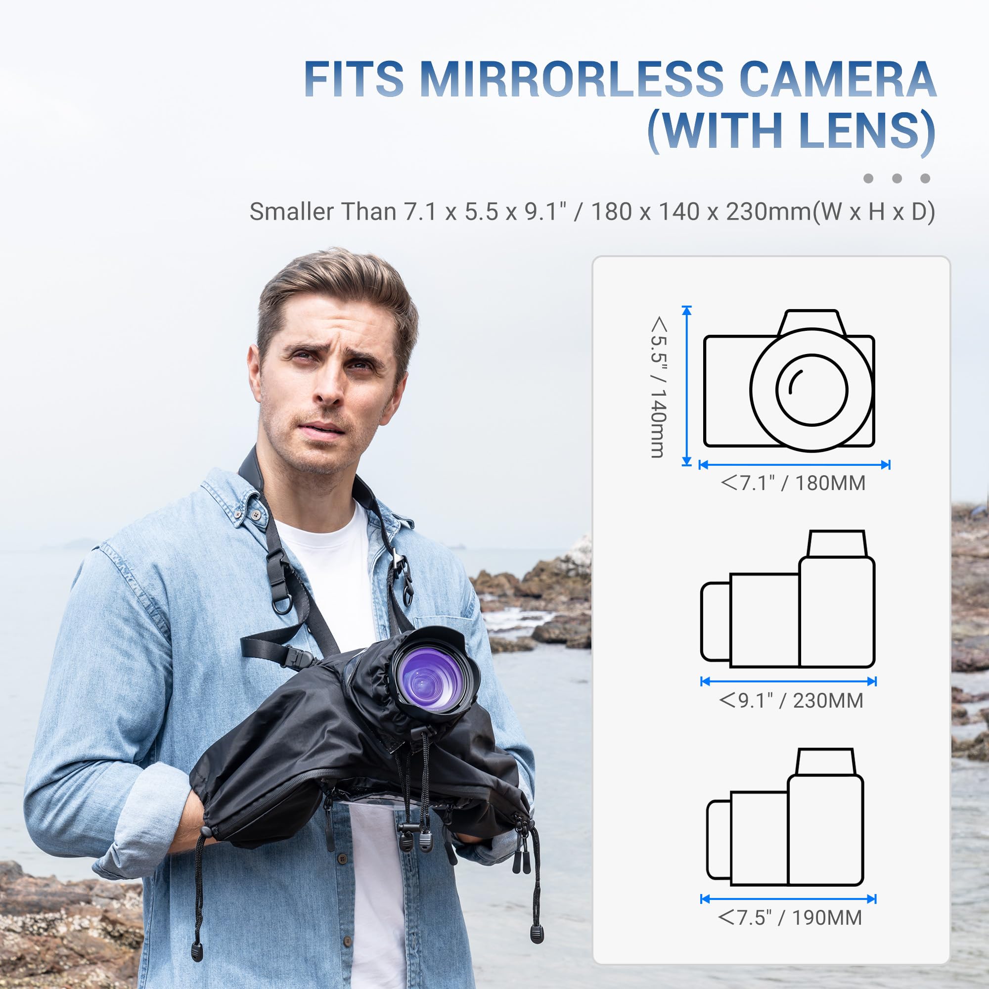 2 Pack Waterproof Camera Rain Cover - Large Size DSLR/SLR Protection for Outdoor Photography in Rain, Snow & Harsh Weather