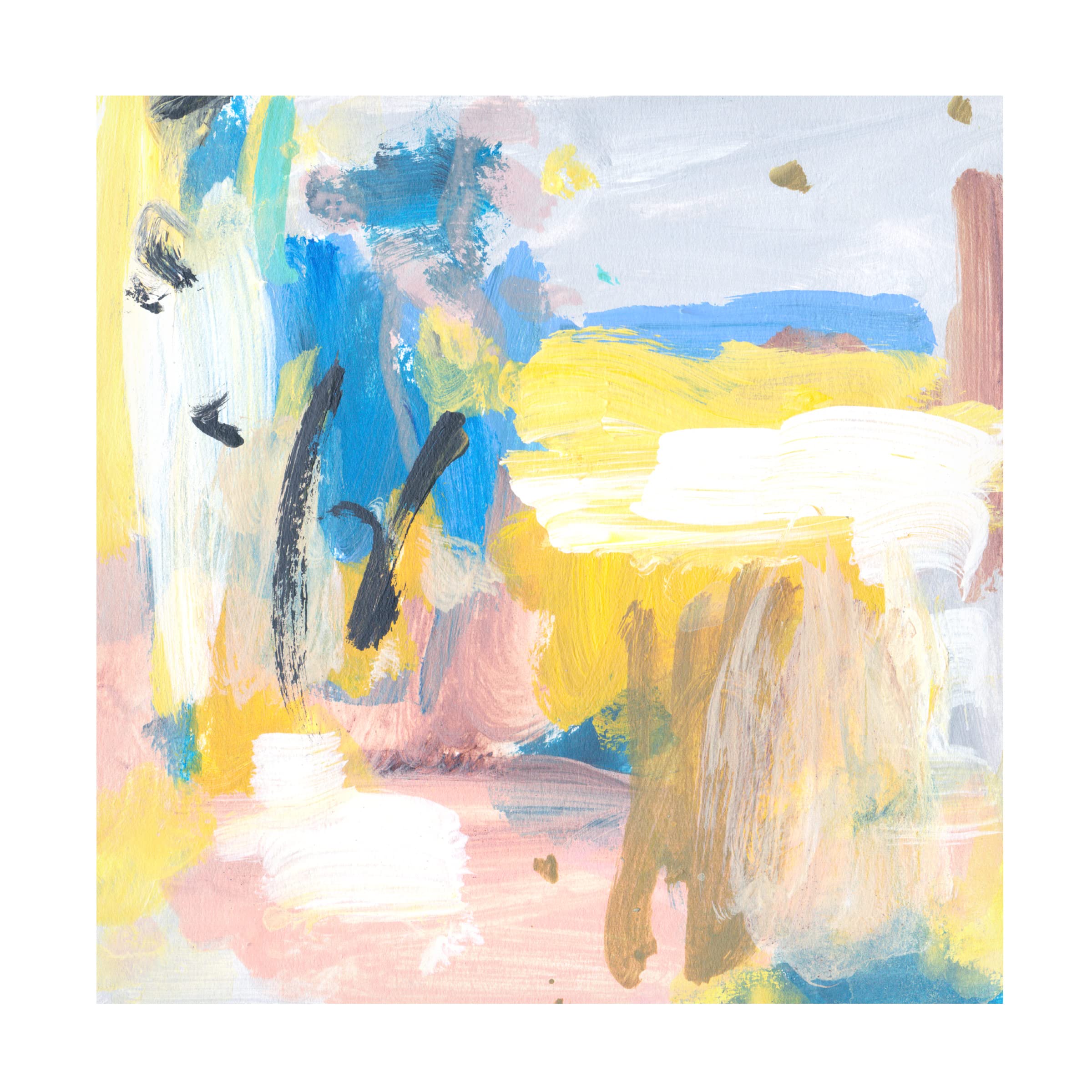 Trademark Fine Art 'Yellow Sky I' Canvas Wall Art by Melissa Wang - Modern Abstract Painting for Living Room, Bedroom & Office Decor