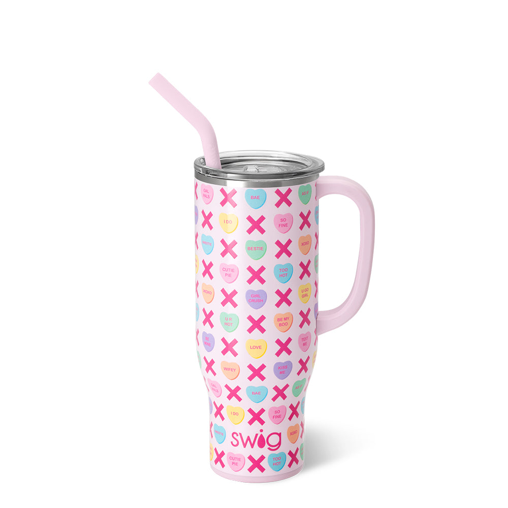 Be Mine Mega Mug 30oz - Large Insulated Coffee Cup with Lid - Perfect for Hot & Cold Drinks at Home, Office or Travel