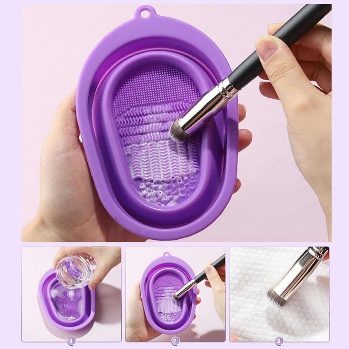 VATTU Eco-Friendly Silicone Makeup Brush Cleaning Pad - Professional Makeup Brush Cleaner Tool for Foundation, Eyeshadow & Blush Brushes - Perfect for Home & Salon Use