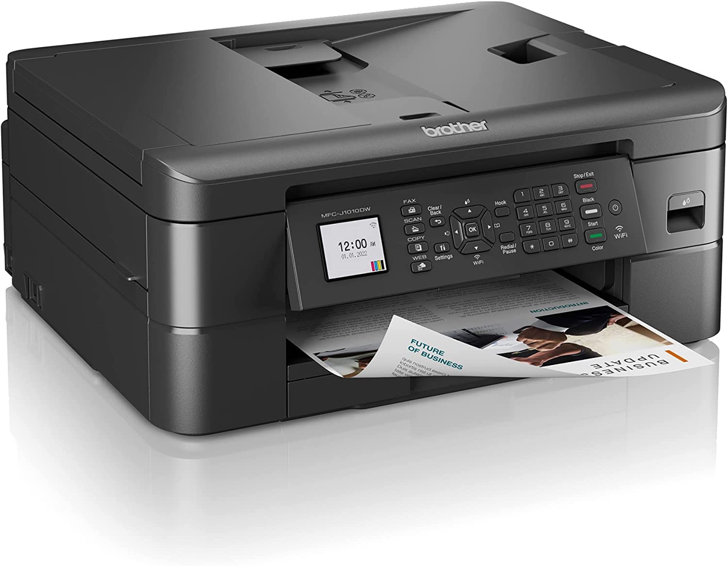 Brother MFC-J10 Wireless Color Inkjet All-in-One Printer - Print, Copy, Scan & Fax | 9.5ppm Speed | 150-Sheet Capacity | 1.8