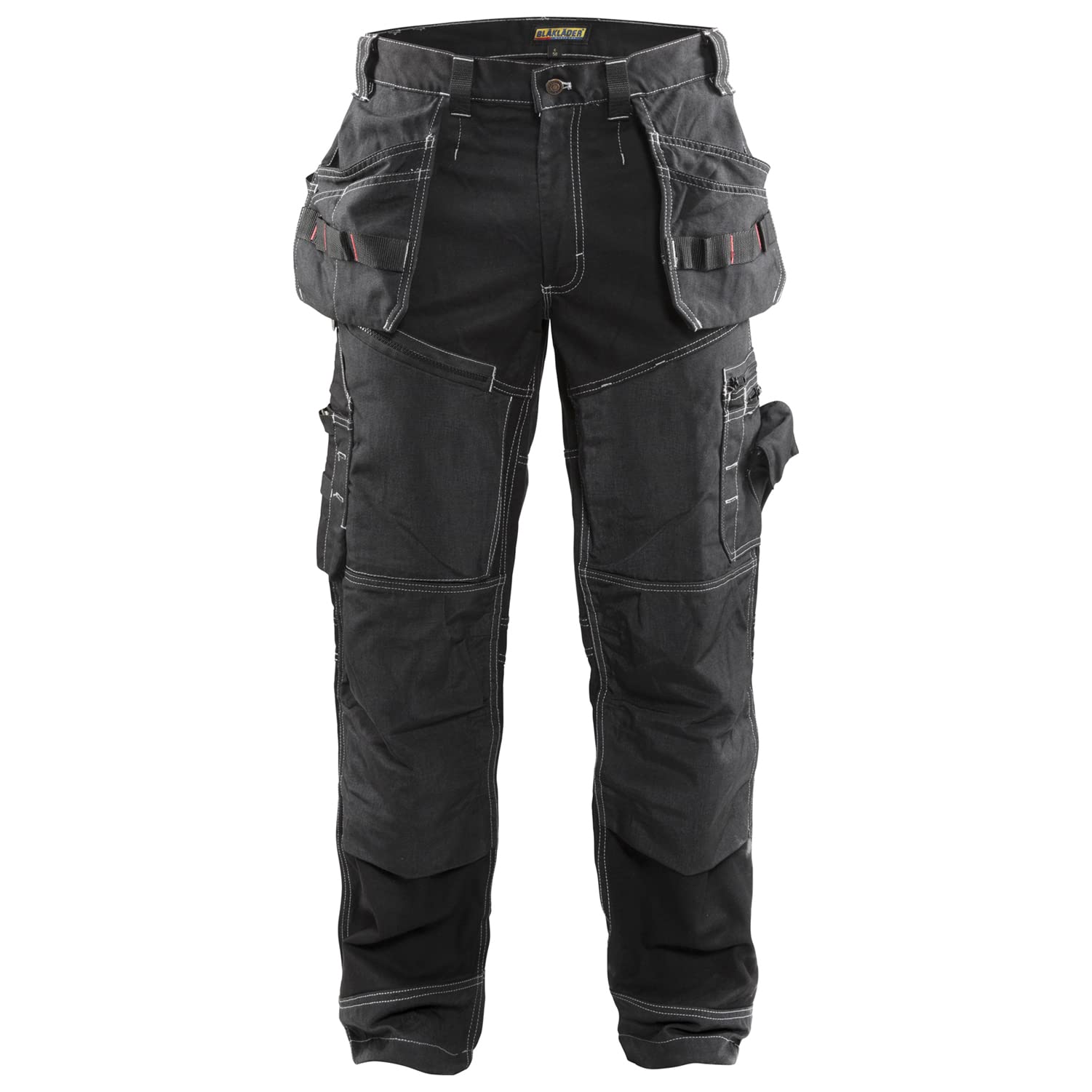 Blaklader X1600 Men's Durable Cotton Work Pants with Cordura Reinforced Pockets - Heavy Duty Construction Workwear for Carpenters, Electricians & Tradesmen