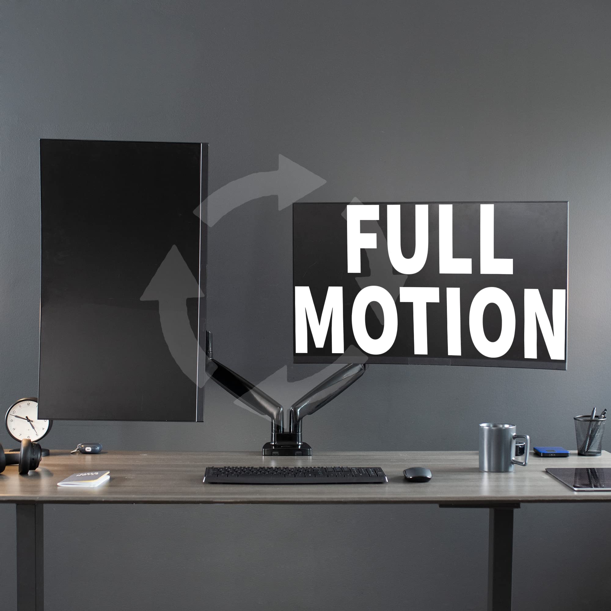 Premium VIVO Aluminum Dual Monitor Arm Stand - Heavy Duty Desk Mount for Ultrawide Screens up to 35