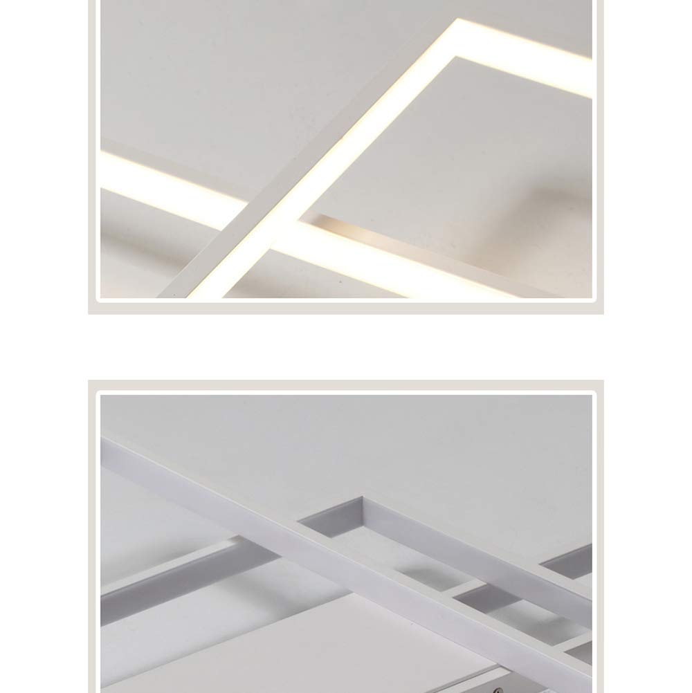 Modern LED Acrylic Chandelier with Dimmable Remote Control - 3 Rectangle Flush Mount Ceiling Light Fixture for Living Room, Dining Room, Bedroom, Kitchen & Hotel Lobby - Perfect for Contemporary Home Decor and Commercial Spaces