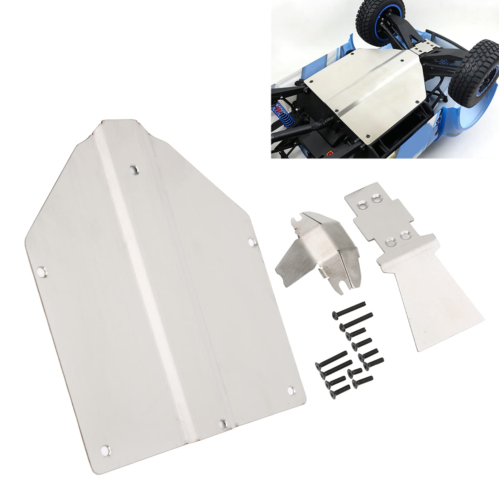 Stainless Steel RC Chassis Armor Guard Plate for 1/10 V2 RC Car - Upgrade & Modification Accessories | Durable Skid Plate for Off-Road Racing & Bashing Protection