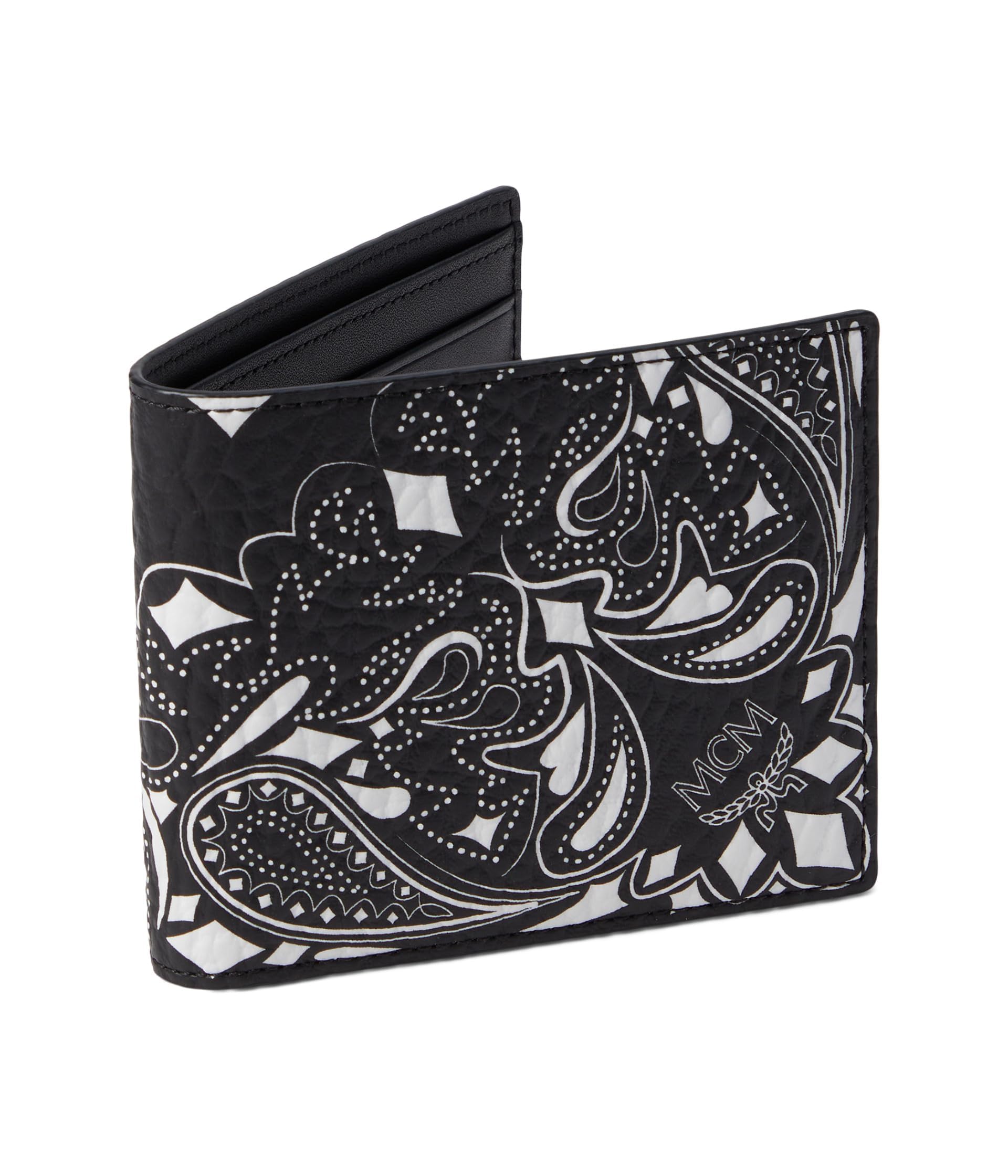 MCM Aren VI Small Wallet for Women - Compact & Stylish Black Leather Wallet - Perfect for Everyday Use, Travel, and Gifts