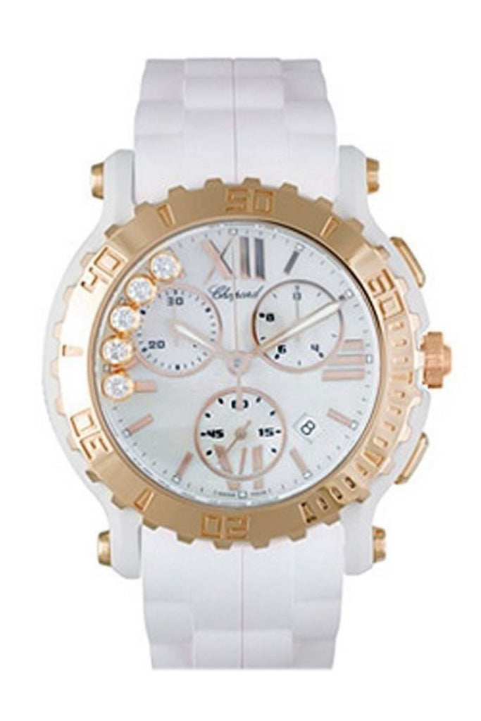 Chopard Happy Sport Round Mother of Pearl Chronograph Ladies Watch 288515-9001 - Luxury Women's Timepiece for Business, Evening Events & Special Occasions