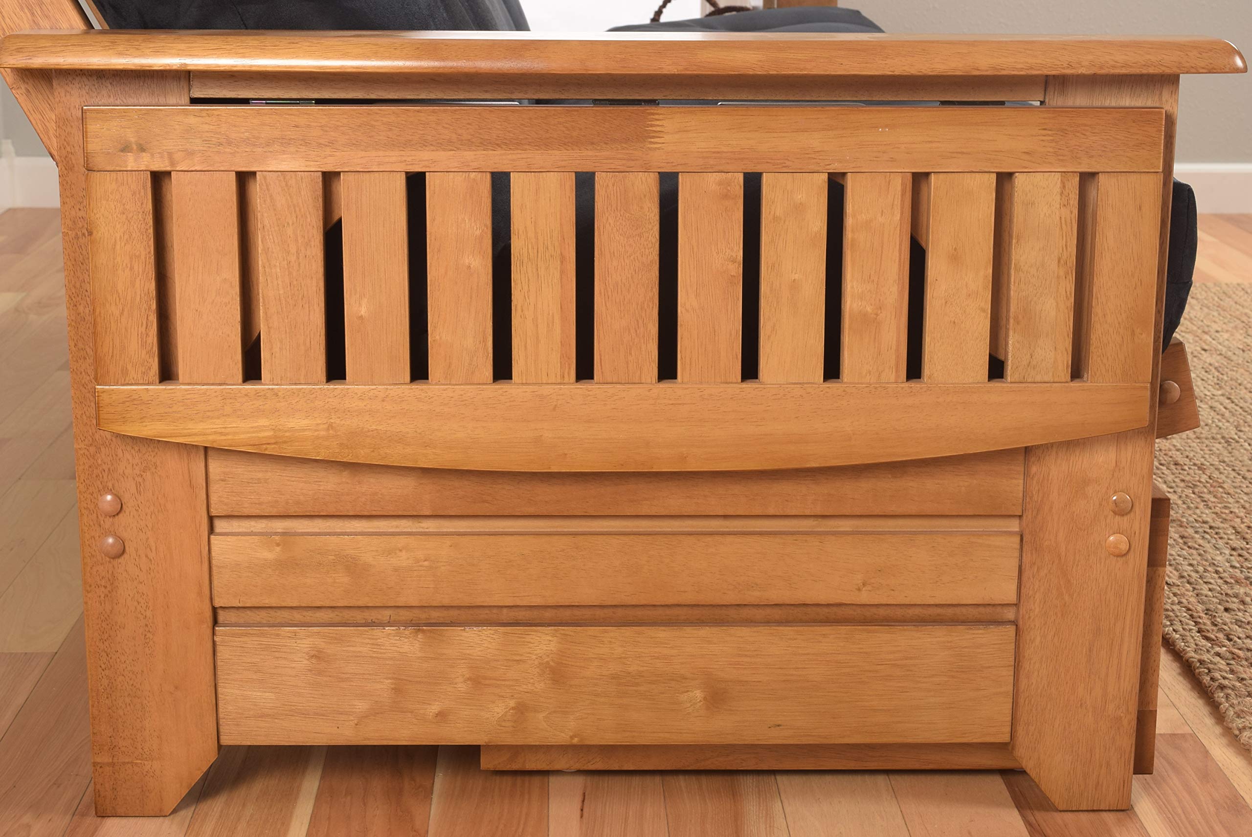 Kodiak Full Size Futon with Storage Drawers - Frame Only for Small Spaces