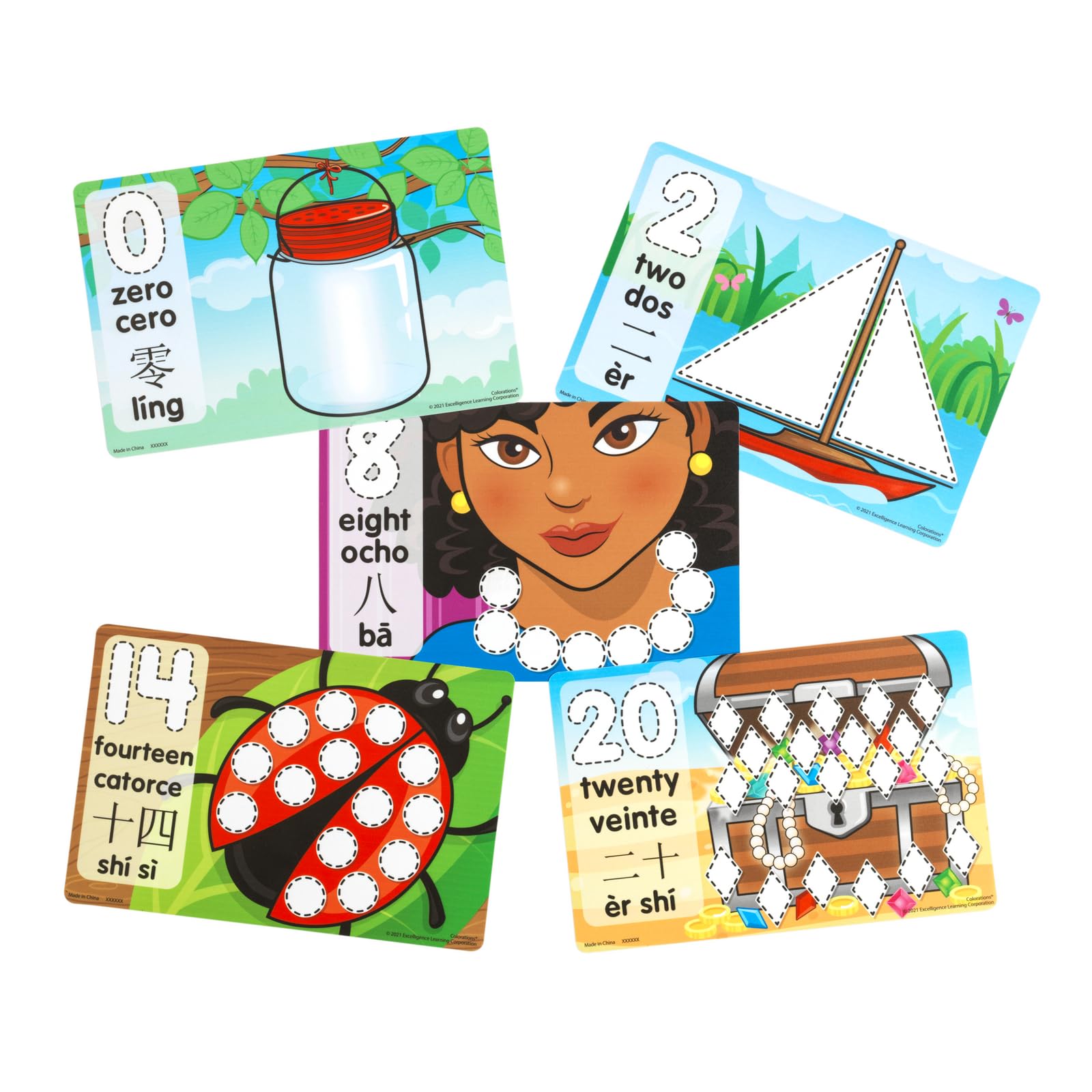 Colorations Counting Numbers 0-20 Modeling Mats - Fun Dough Mats for Kids to Learn Math | Perfect for Preschool & Kindergarten Classroom Activities