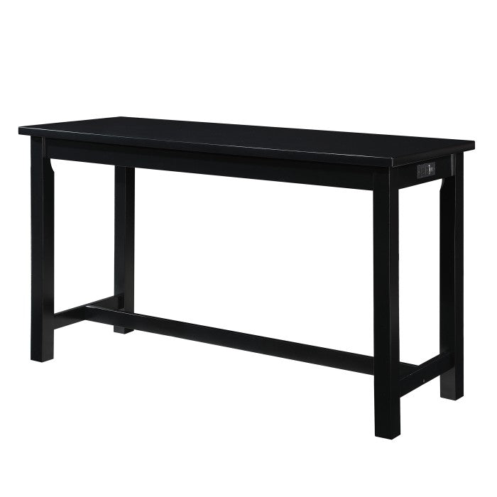 Black Counter Height Dining Table with Built-in USB Charging Ports - Perfect for Modern Kitchens, Breakfast Nooks & Small Space Dining