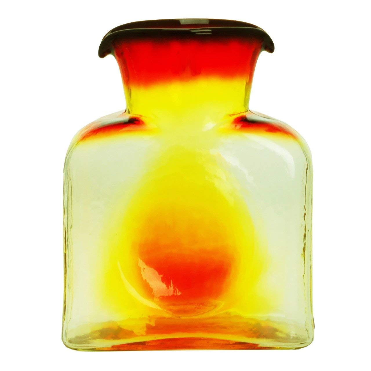 **BLENKO Hand Blown 36 oz Glass Water Bottle - Tangerine Pitcher, Carafe & Vase - Unique Handcrafted Kitchen Decor for Home, Dining & Gifts**    *(Perfect for serving beverages, floral arrangements, or as a stylish decorative accent in kitchens, dining rooms, and living spaces.)*