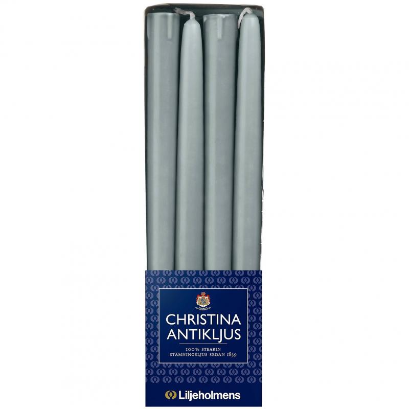 Liljeholmens Christinaljus 8-Pack Light Gray Candles - Perfect for Home Decor, Weddings & Holiday Celebrations