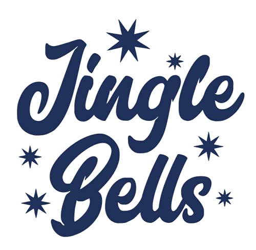 Jingle Bells Iron On Decal - DIY Christmas Crafts Transfer for T-Shirts & Fabric - Holiday Gift for Kids & Adults (Navy Blue) - Perfect for Christmas Parties, School Events & Festive DIY Projects