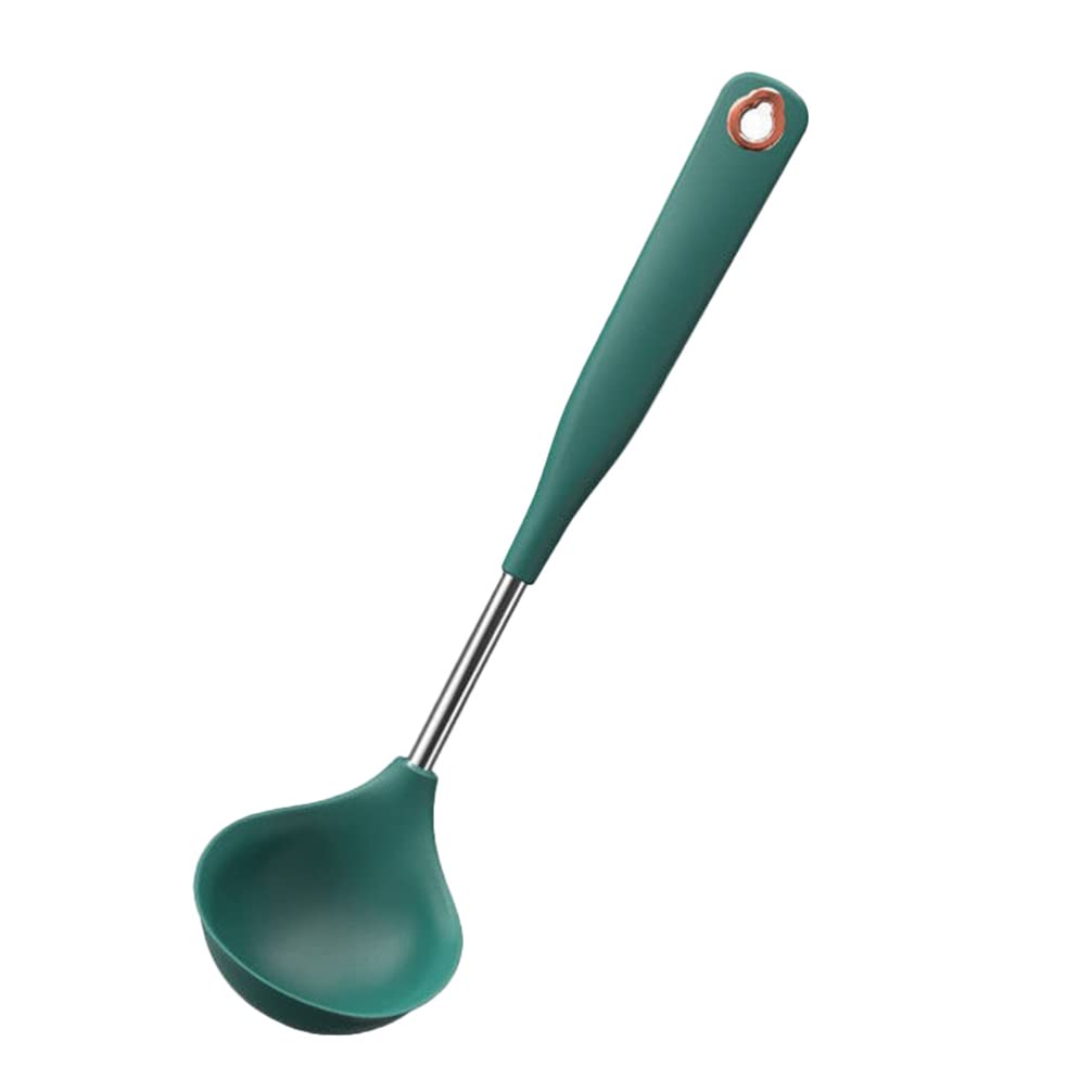 Heat-Resistant Silicone Soup Ladle - Non-Stick Cooking Spoon with Long Handle for Restaurants & Home Kitchens - Perfect for Serving Soups, Stews, Sauces & More