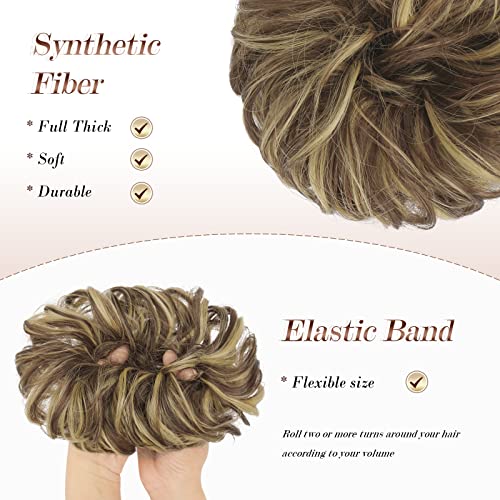 Large Curly Hair Bun Scrunchie Extension - Perfect for Ponytails, Updos & Everyday Hairstyles