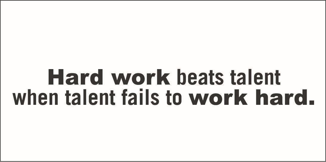 Omega Hard Work Vinyl Quote - Small Silver for Office & Home Decor