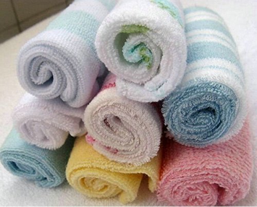 8-Piece Set of 20x20cm Baby Washcloths - Soft Infant Towels for Bathing, Feeding & Drool - Gentle Newborn Burp Cloths & Handkerchiefs (Perfect for Nursery, Diaper Bag & On-the-Go)