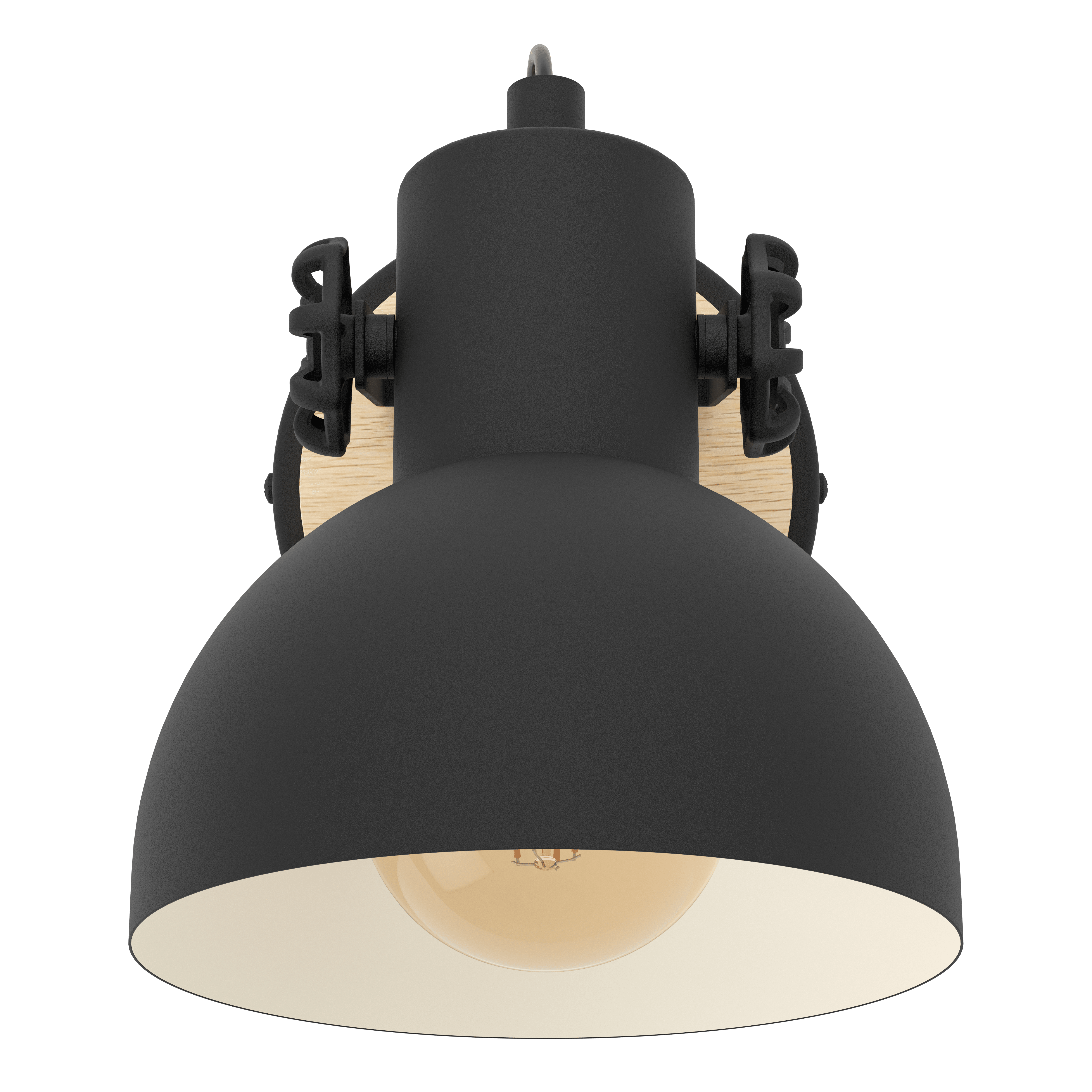 Eglo Lubenham Modern Wall Sconce - Black & Light Wood Finish - Indoor Wall Lighting for Living Room, Bedroom & Hallway