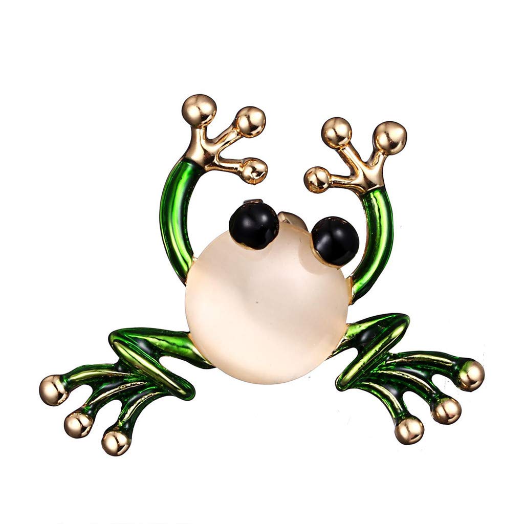 Cute Frog Brooch Pin for Women & Men - Adorable Green Animal Fashion Jewelry Gift, Clothing & Bag Accessory - Perfect for Costumes, Jackets, Hats & Gifts (Green)