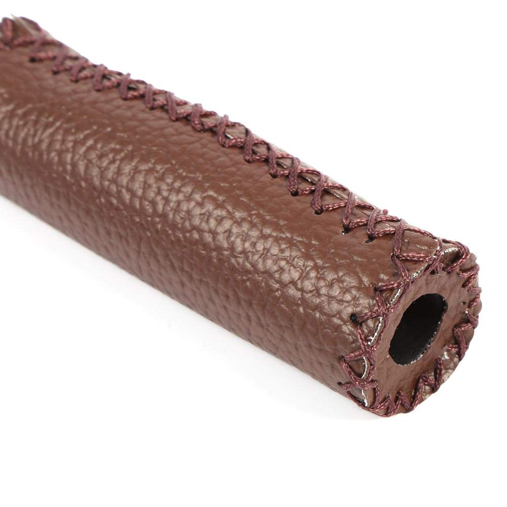 Premium Bike Handlebar Grips - 1 Pair Retro Faux Leather Mountain & Road Bicycle Grips (Coffee Brown) for Comfortable Cycling, Commuting & Outdoor Adventures