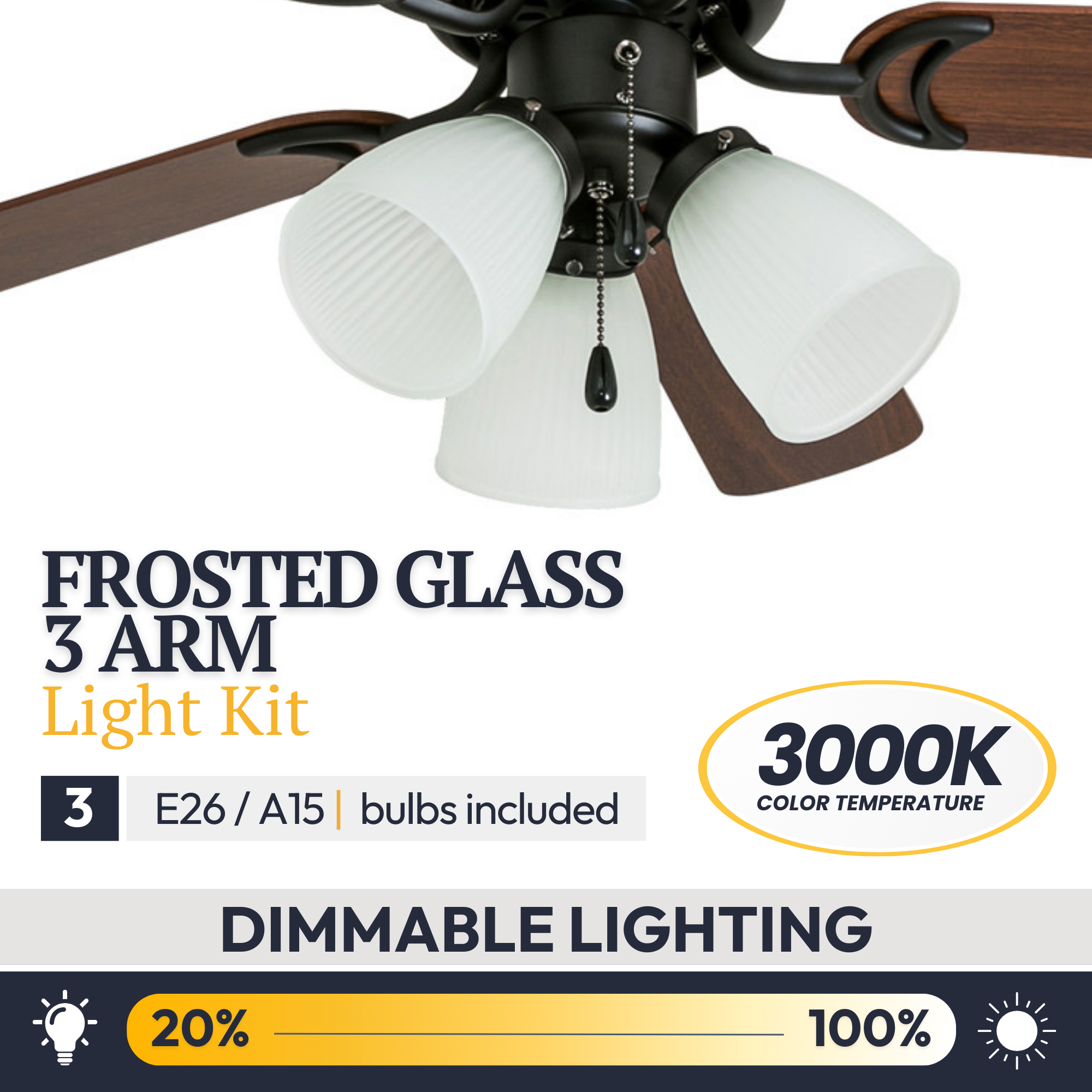 42 Inch Whitley Bronze Ceiling Fan with Pull Chain - Energy Efficient Indoor Cooling for Living Room, Bedroom & Office