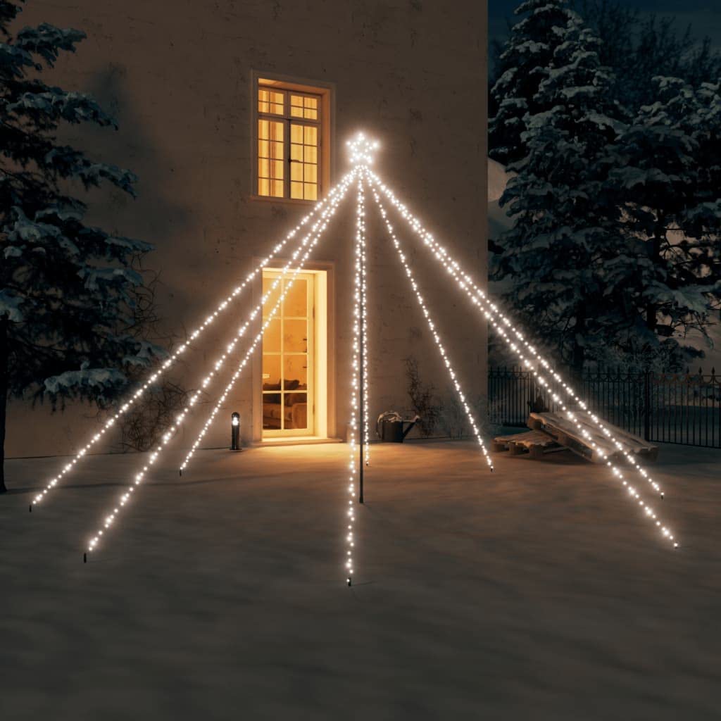 FAMIROSA 11.8 Foot LED Christmas Waterfall Tree Lights - 576 Cool White LEDs Indoor/Outdoor Holiday Decor for Christmas, Halloween & New Year - Perfect for Porch, Yard, Window & Party Decorations