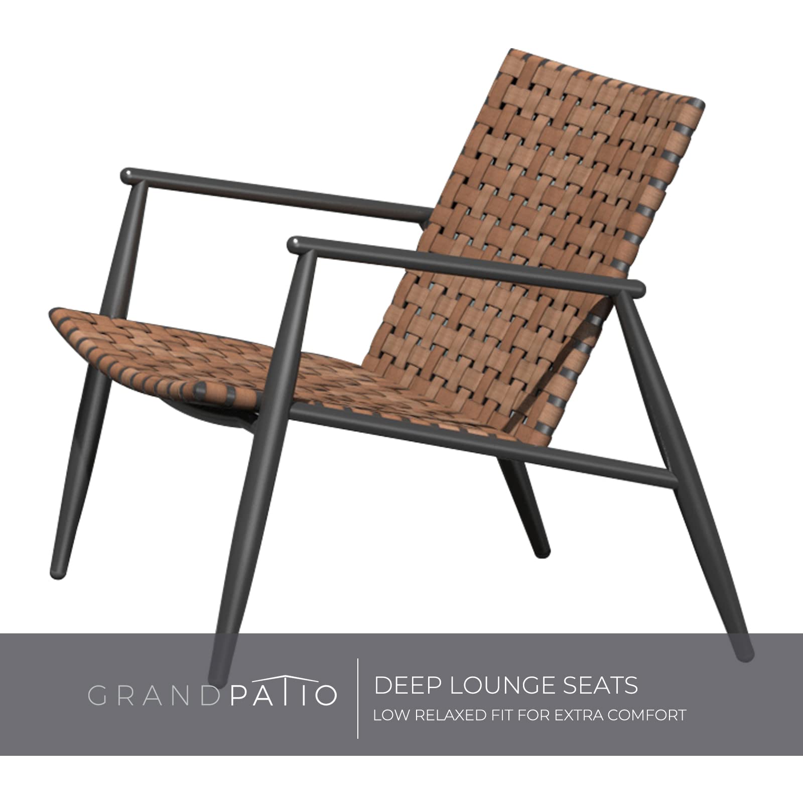 Premium Outdoor Patio Chairs Set of 2 - Weather-Resistant Leather-Look Wicker Chairs with Powder-Coated Aluminum Frame, Patio Bistro Set for Garden, Backyard, Balcony (Brown) - Perfect for Relaxing, Dining & Entertaining Outdoors