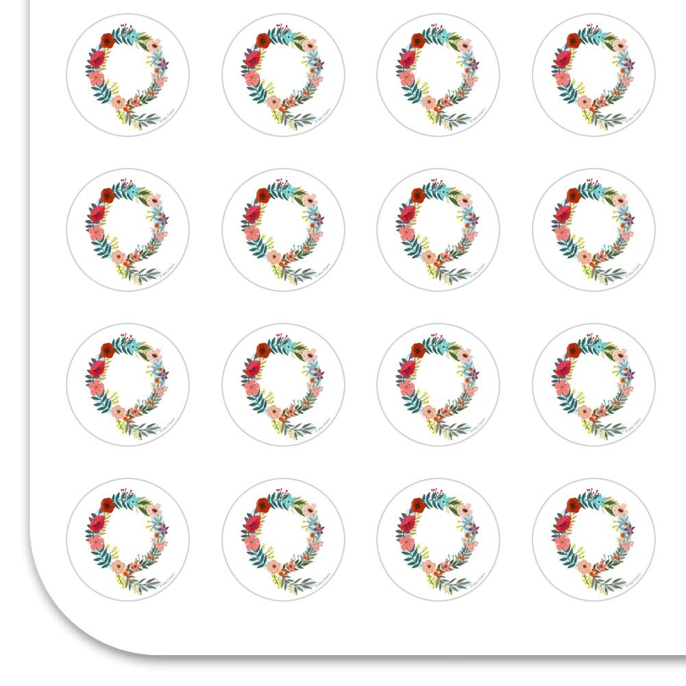 Floral Monogram Letter Q Stickers for Planners, Calendars, Scrapbooking & DIY Crafts - Perfect for Bullet Journals, Scrapbook Decorations & Handmade Cards