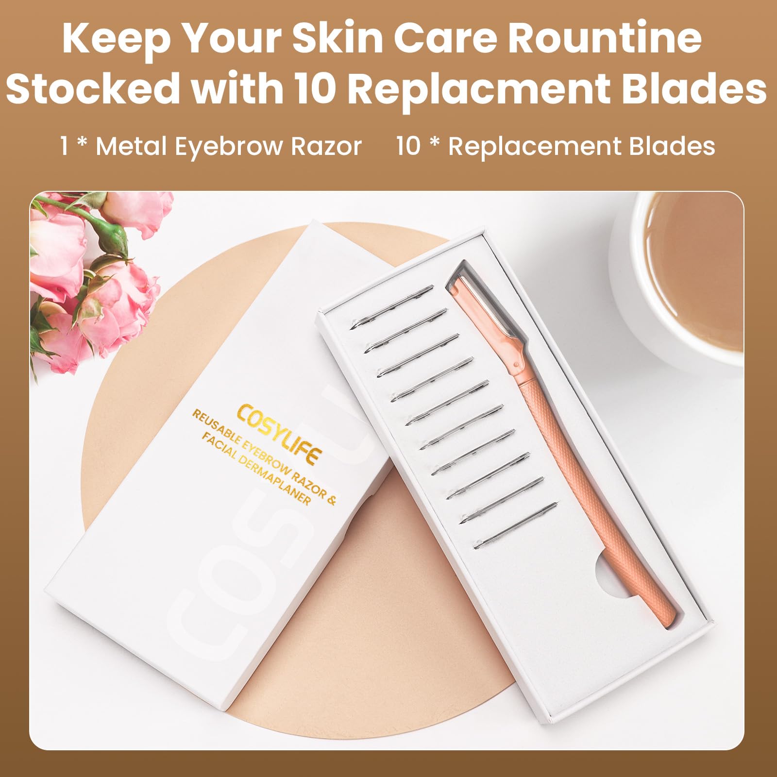 Professional Dermaplaning Tool for Face Exfoliation - Eyebrow Razor & Peach Fuzz Remover for Women | At-Home Facial Hair Removal & Skin Smoothing | Perfect for Pre-Makeup & Skincare Routine