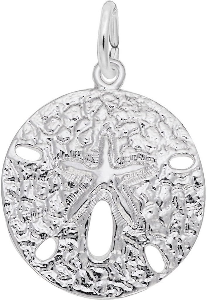 Rembrandt Medium Sand Dollar Charm - Sterling Silver Pendant for Necklace, Beach Jewelry Gift for Women - Perfect for Summer Vacations, Boho Fashion & Ocean-Themed Accessories