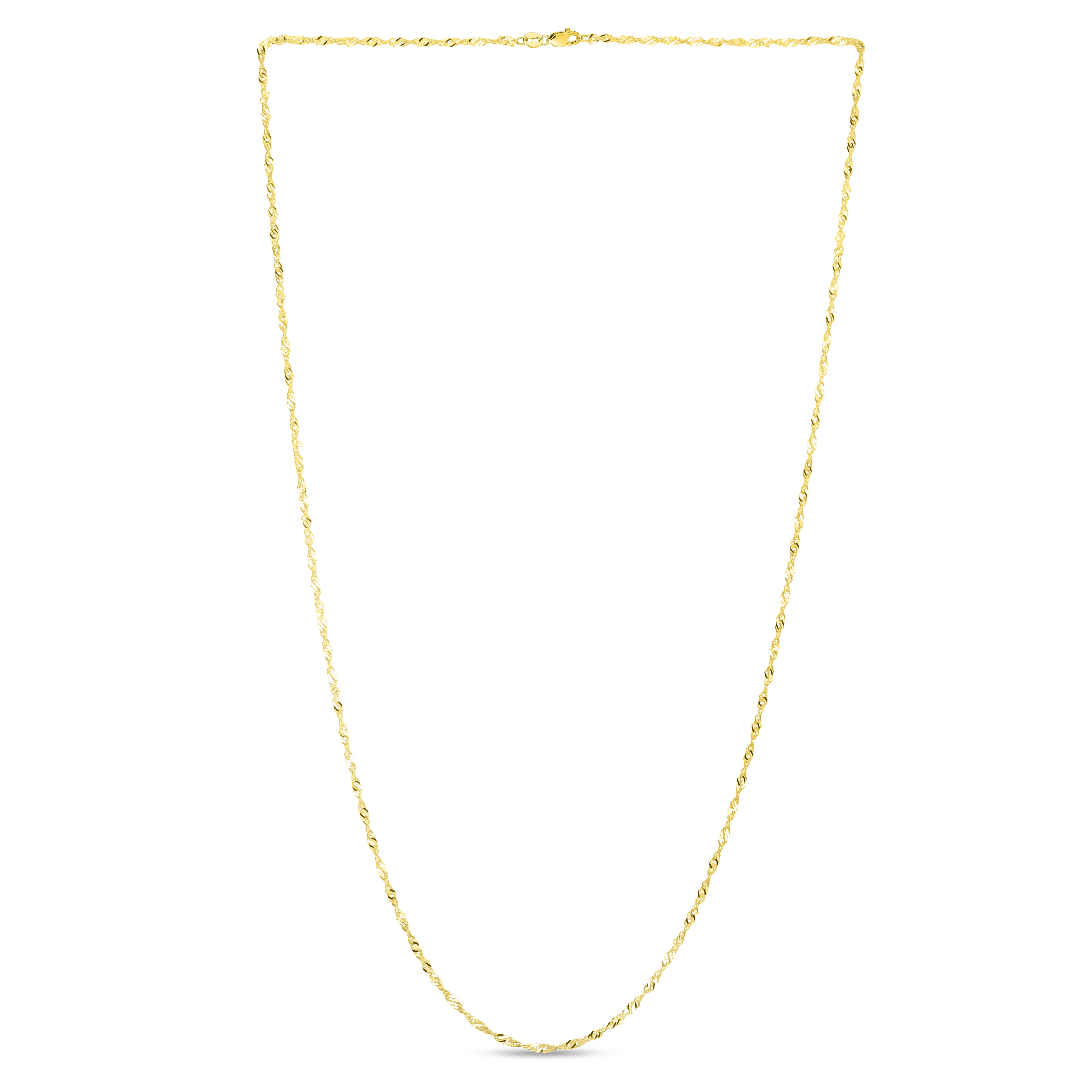 14K Gold 1.7mm Singapore Chain Necklace for Women - Dainty & Elegant Jewelry Gift for Birthday, Anniversary & Valentine's Day - Perfect for Layering, Everyday Wear & Special Occasions