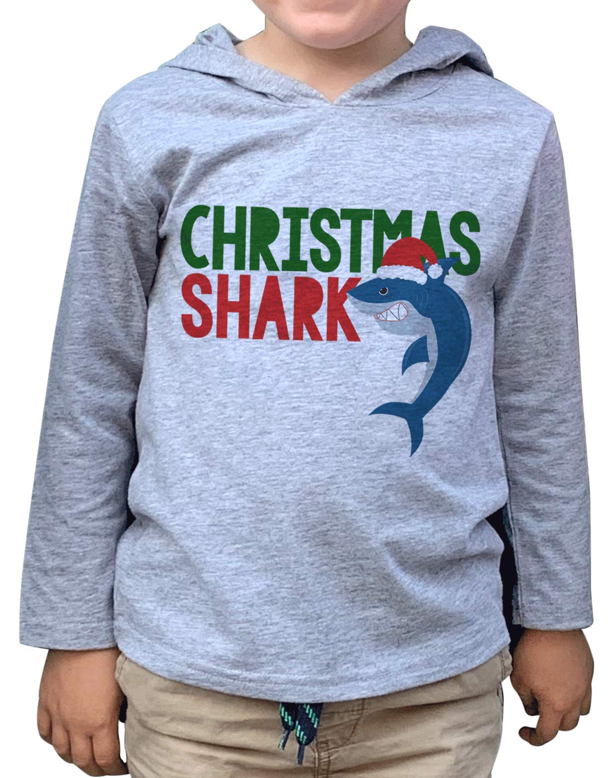 7 ate 9 Apparel Kids Shark Christmas Hoodie - Soft & Cozy Pullover for Boys & Girls - Perfect for Holiday Parties & Winter Outfits