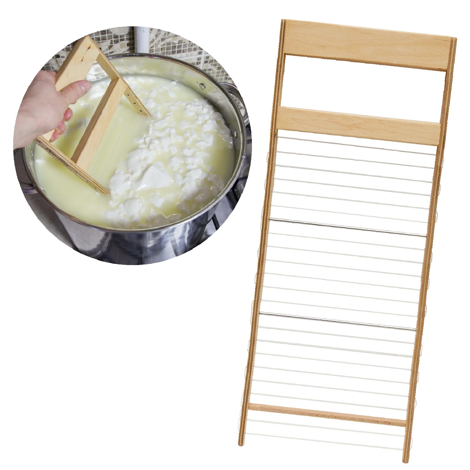 Stainless Steel Horizontal Cheese Curd Cutter - 1/2