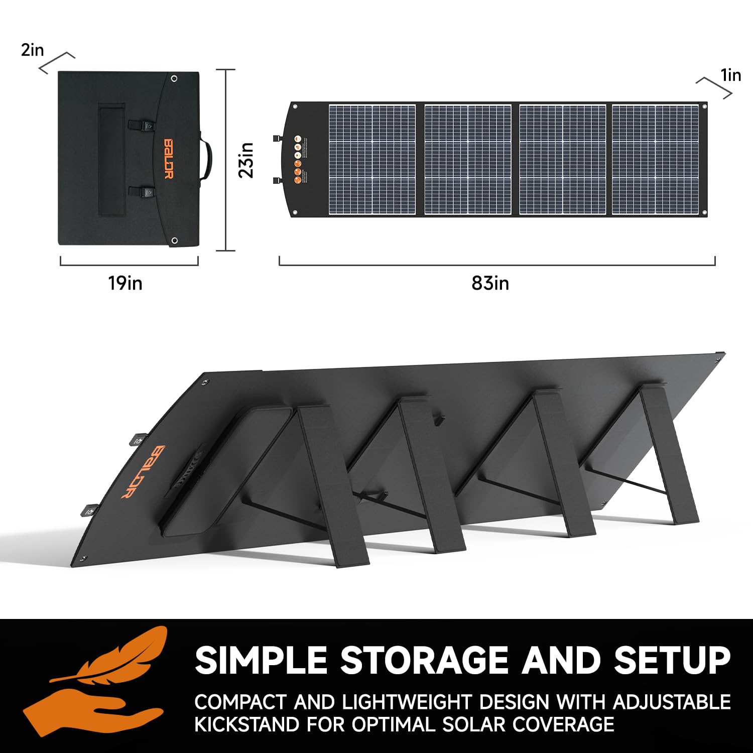 200W Monocrystalline Portable Folding Solar Panel - High Efficiency Solar Charger for Generators & Power Stations | Perfect for Camping, RV Trips & Off-Grid Living