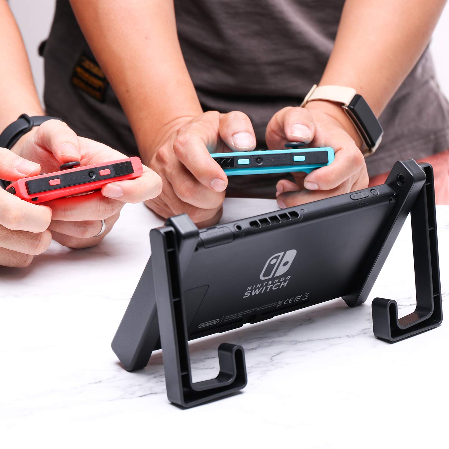 HEATFUN Adjustable Stand & Car Mount Holder for Nintendo Switch - Black | Perfect for Gaming On-The-Go & Travel Accessories