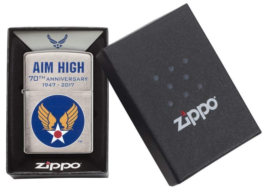 Zippo Air Force Lighters - Windproof Refillable Lighter for Outdoor Adventures, Camping, Hiking & Survival Gear | Military Style Collectible Gift