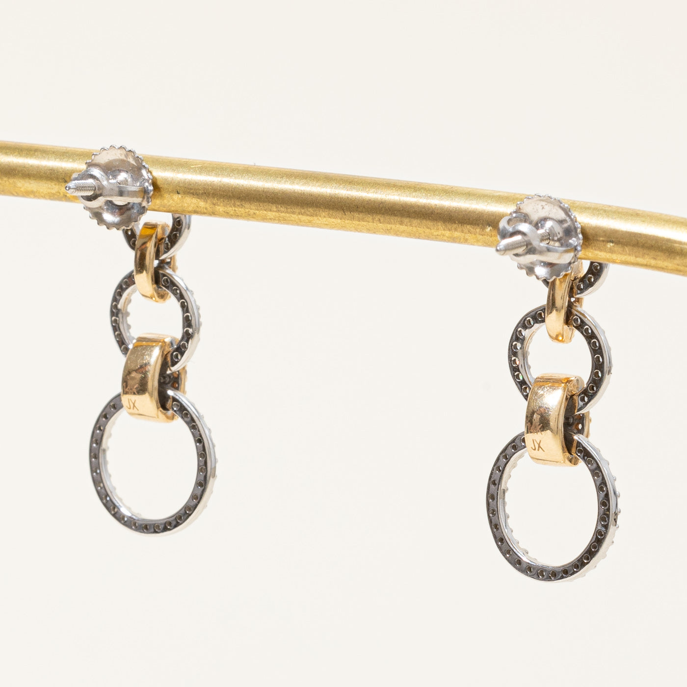 Two Tone Gold Diamond Drop Earrings 0.40ctw - Elegant Dangle Earrings for Women - Perfect for Weddings, Parties & Special Occasions