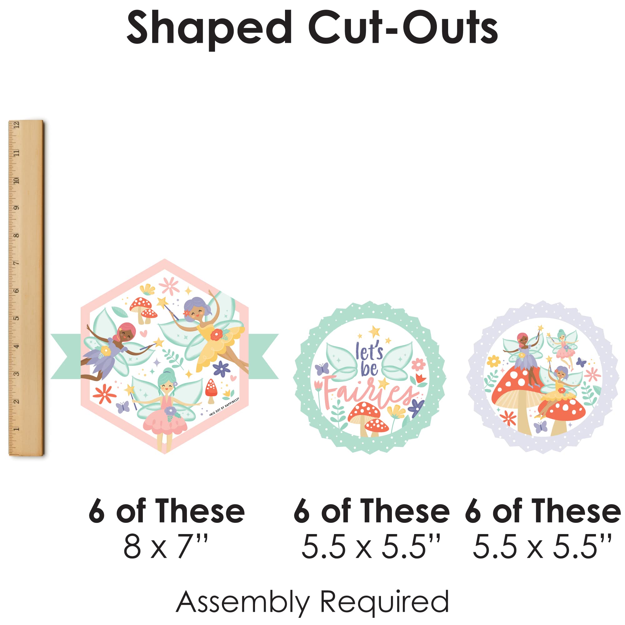Big Dot of Happiness Let’s Be Fairies - Hanging Fairy Garden Birthday Party Tissue Decoration Kit - Set of 9 Paper Fans for Magical Fairy-Themed Parties, Baby Showers & Room Decor