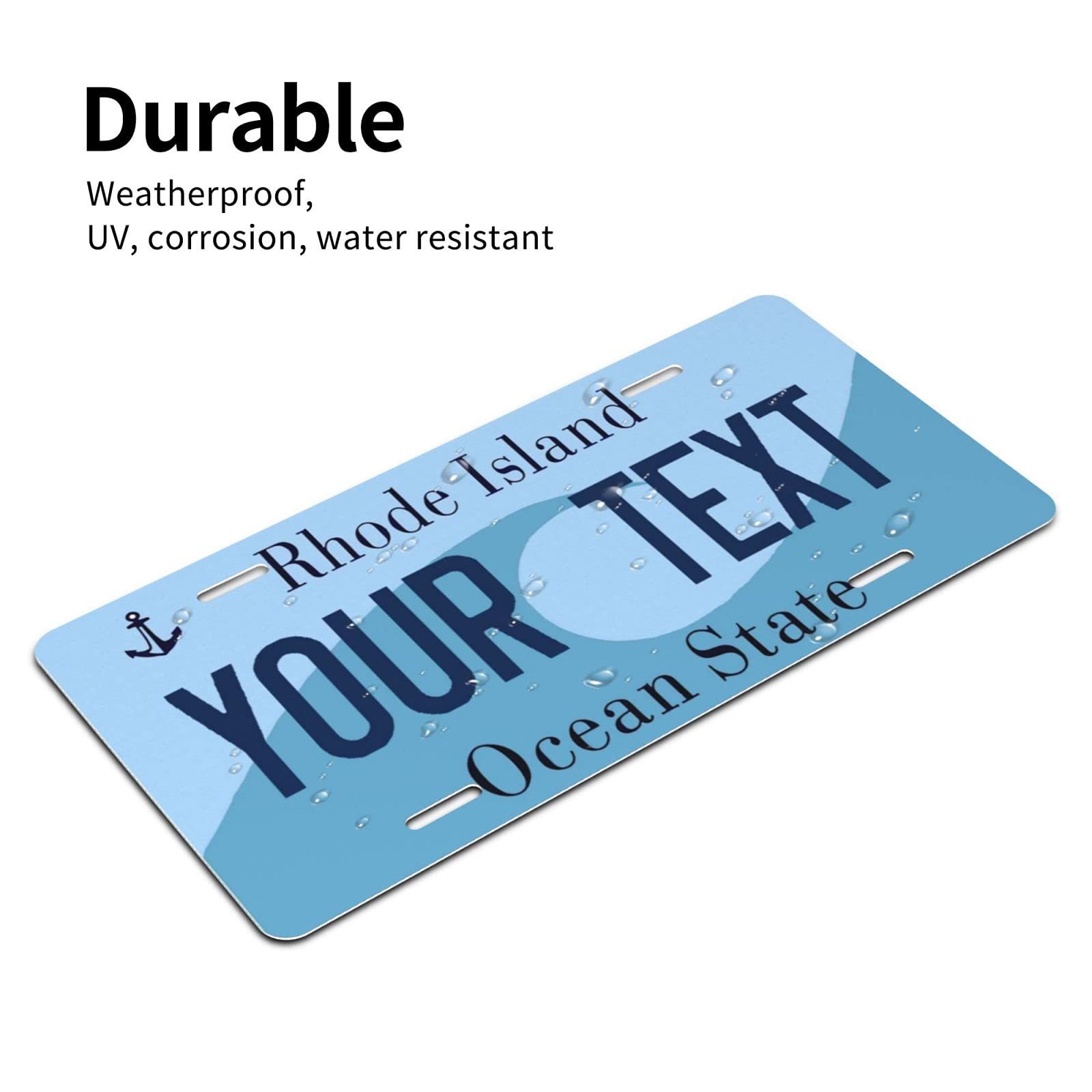 Custom Personalized Rhode Island License Plate - 6x12 Inch Aluminum Metal Car Tag for Front of Vehicle | Unique 50 State Collection | Perfect for Car Enthusiasts & State Pride Gifts