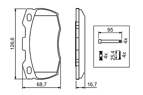 BOSCH BP1246-0986494291 Brake Pad Set - Premium Quality Front/Rear Brake Pads for Smooth & Safe Stopping | Perfect for Sedans, SUVs & Trucks | DIY Auto Repair & Maintenance