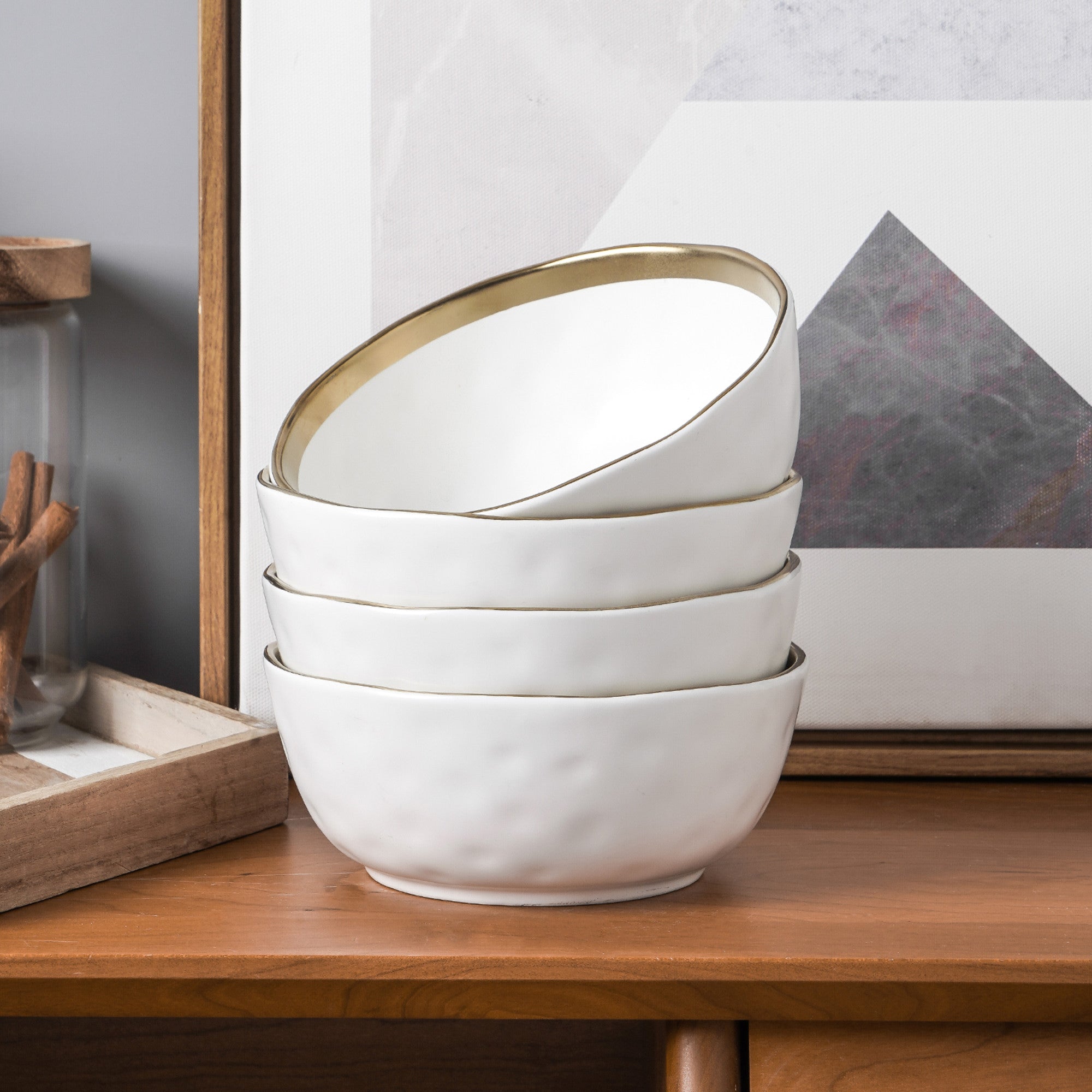 Florian Porcelain Bowl - Elegant White Ceramic Serving Bowl for Soup, Salad, Pasta | Perfect for Dining, Entertaining & Home Decor