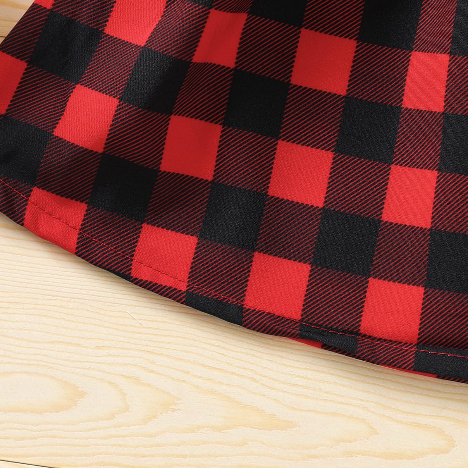 Girls Christmas Outfits Set - Long Sleeve Deer Printed Top with Plaid Dot Cartoon Suspender Skirt & Headband | Holiday Party, Family Photos, School Celebration