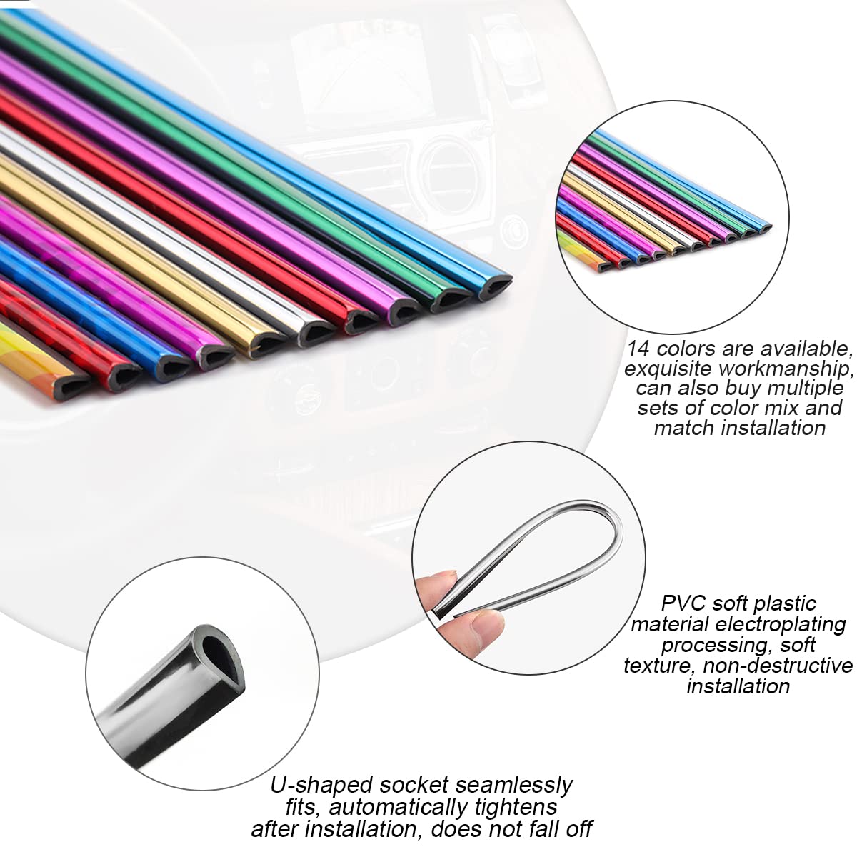20PCS Flexible Car Air Vent Trim Strips - DIY Bendable AC Vent Decoration for Most Vehicles, Red & Stripe Design - Upgrade Car Interior Style (Perfect for Sedans, SUVs & Trucks)