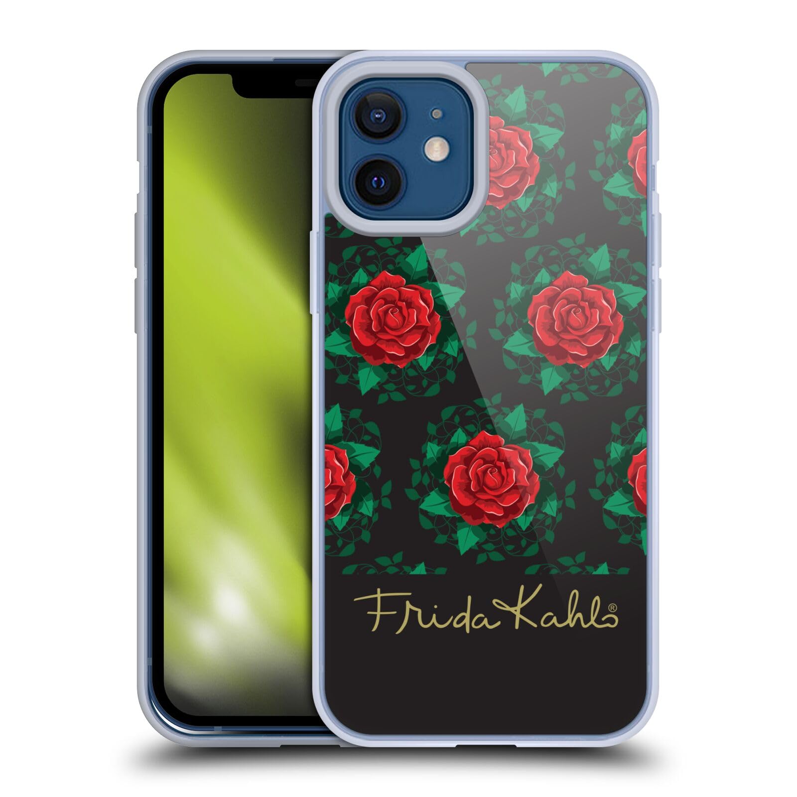 Officially Licensed Frida Kahlo Leafy Roses Soft Gel Phone Case for Apple iPhone 12 & iPhone 12 Pro - Artistic Protective Cover for Everyday Use, Gifts & Travel