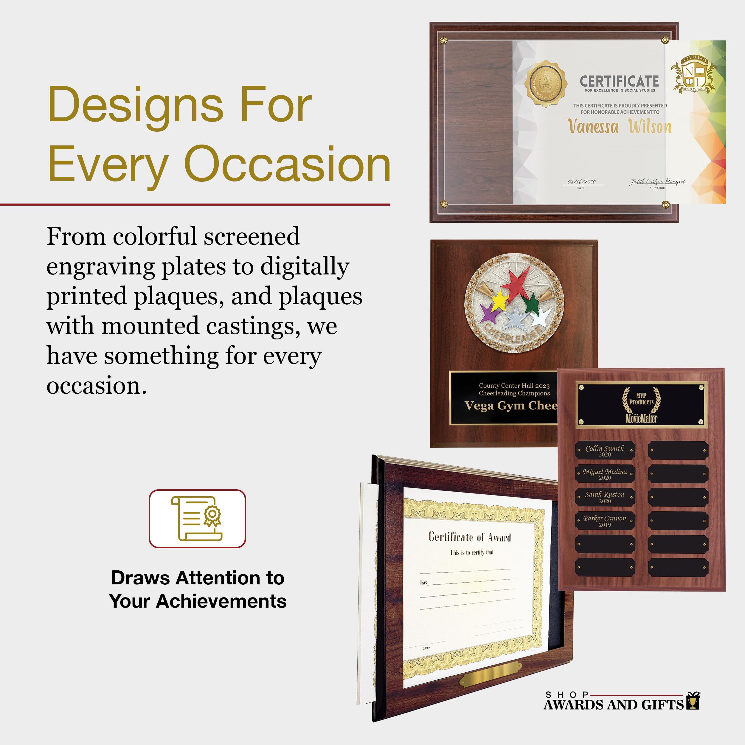 Custom Engraved Perpetual Plaque Award - Personalized Name Plate Holder Board for Office Recognition, Employee Appreciation & Retirement Gifts | Wall-Mounted Display for Trophies, Certificates & Milestone Achievements