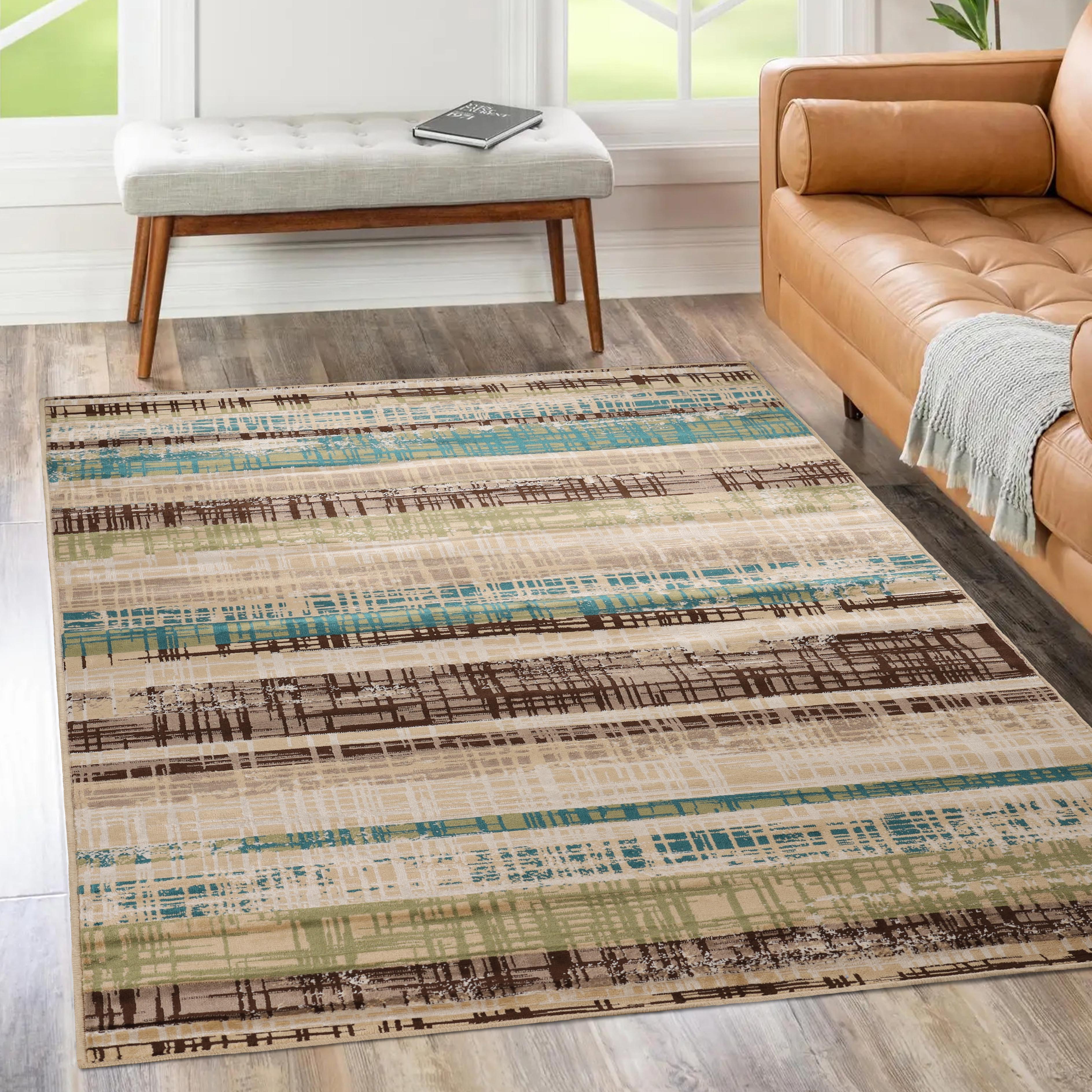 Kylemore Modern Abstract Area Rug for Living Room, Bedroom - Soft Non-Slip Indoor Carpet for Home Decor